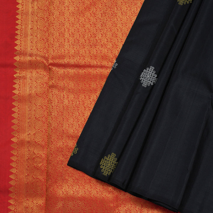 Hayagrivas Black Handloom Kanjivaram Silk Saree BBD1178K3-1