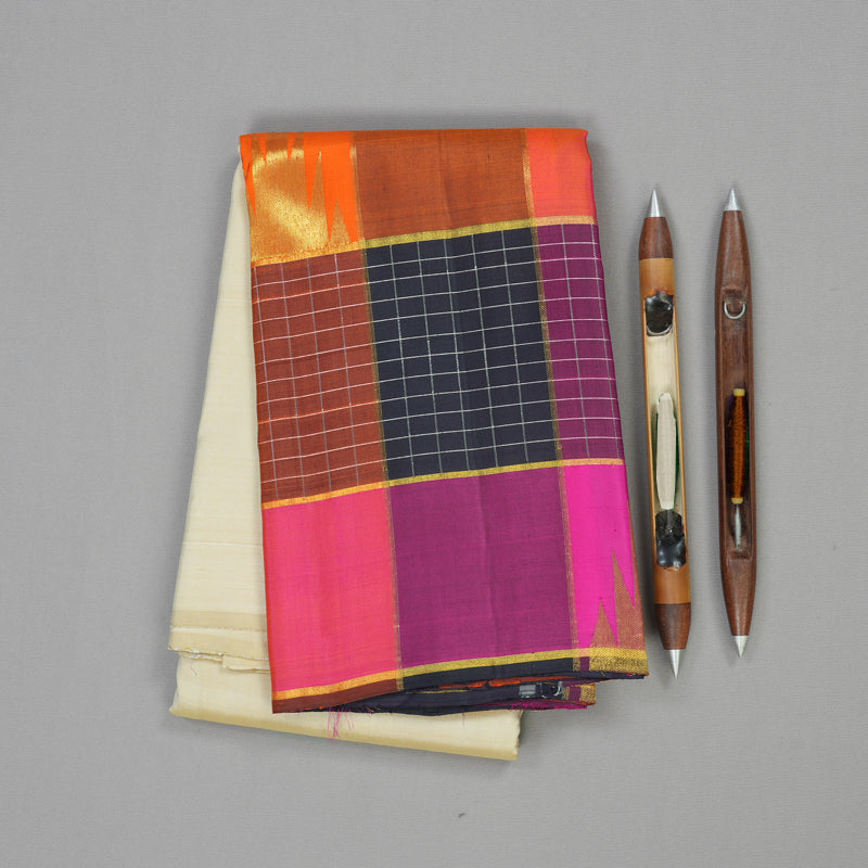 Hayagrivas Handloom Pure Kanjivaram Silk Saree in Graceful Sandal Beige BBD1178K6-1