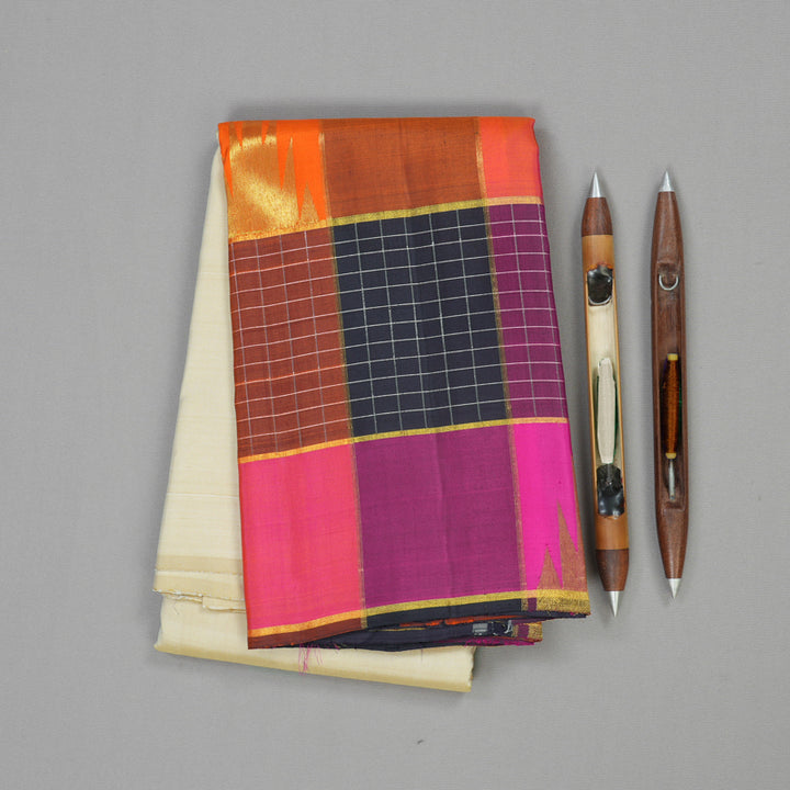 Hayagrivas Handloom Pure Kanjivaram Silk Saree in Graceful Sandal Beige BBD1178K6-1