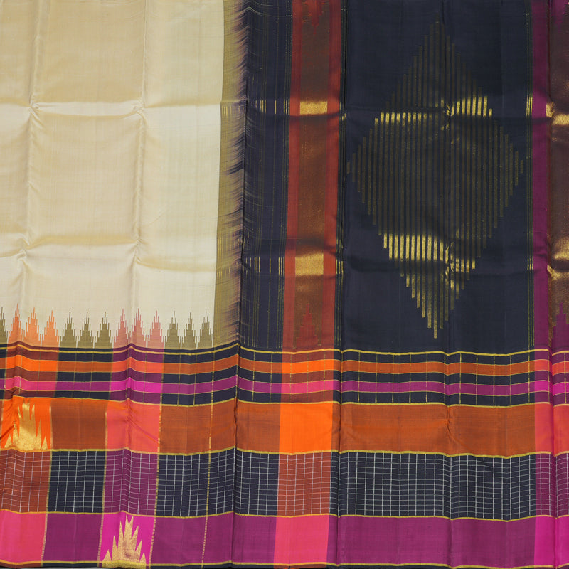 Hayagrivas Handloom Pure Kanjivaram Silk Saree in Graceful Sandal Beige BBD1178K6-1