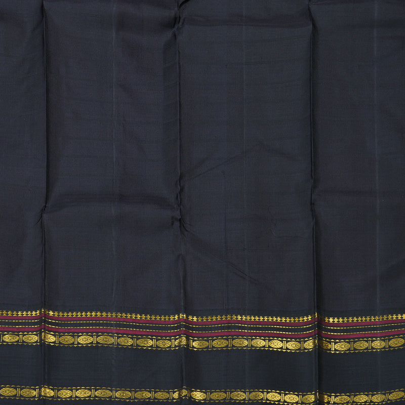 Hayagrivas Yellow Handloom Kanjivaram Silk Saree with Black Border BBD1186K3-1
