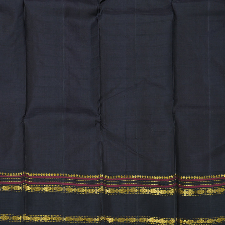 Hayagrivas Yellow Handloom Kanjivaram Silk Saree with Black Border BBD1186K3-1