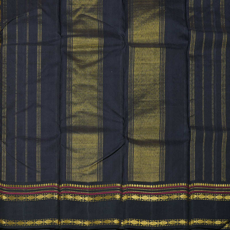 Hayagrivas Yellow Handloom Kanjivaram Silk Saree with Black Border BBD1186K3-1