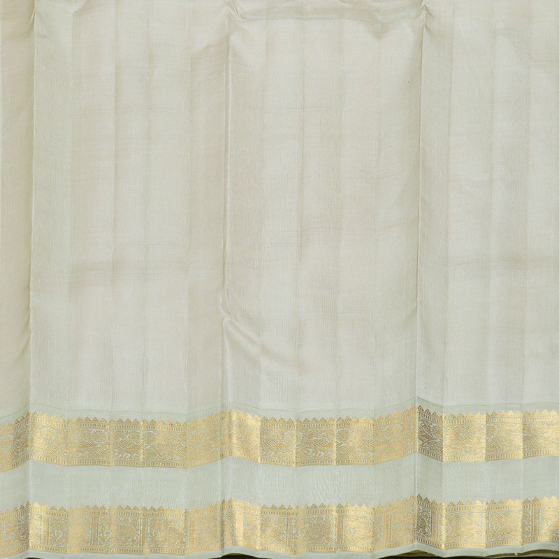 Hayagrivas Handloom Pearl Peach Retta Pet Kanjivaram Silk Saree with Light Elaichi Green Border BBD1189K1-1