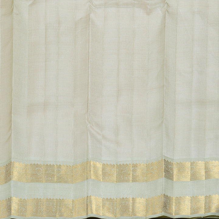 Hayagrivas Handloom Pearl Peach Retta Pet Kanjivaram Silk Saree with Light Elaichi Green Border BBD1189K1-1