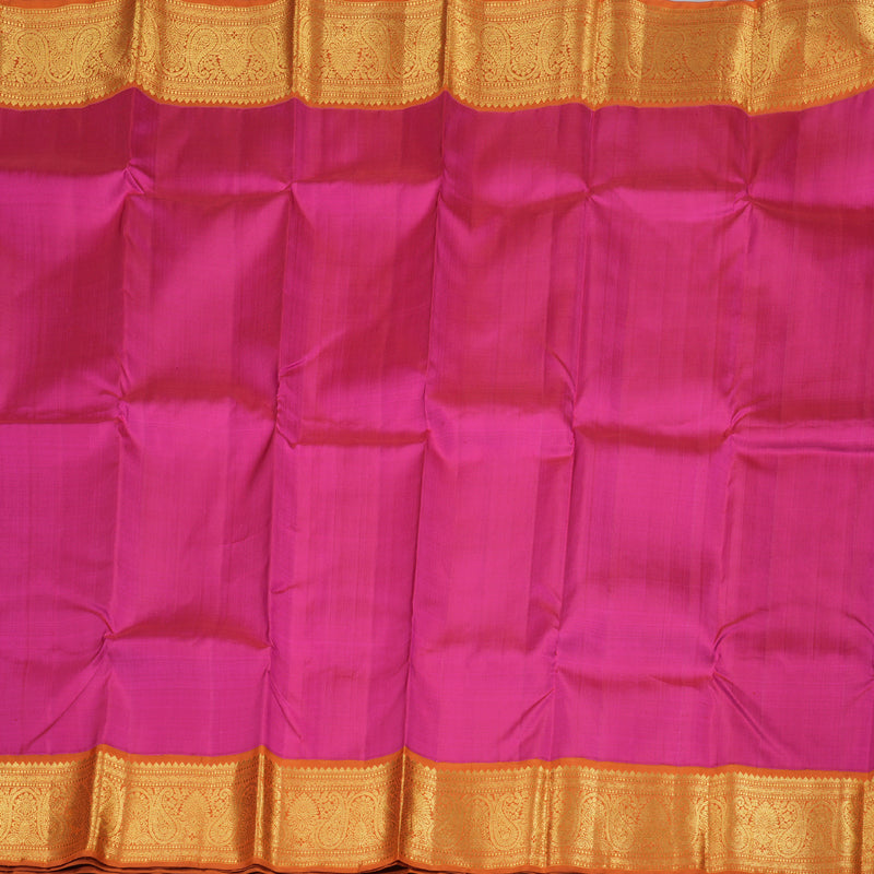 Hayagrivas Pretty Pink Handloom Kanjivaram Silk Saree with Orange Border BBD1189K1-2