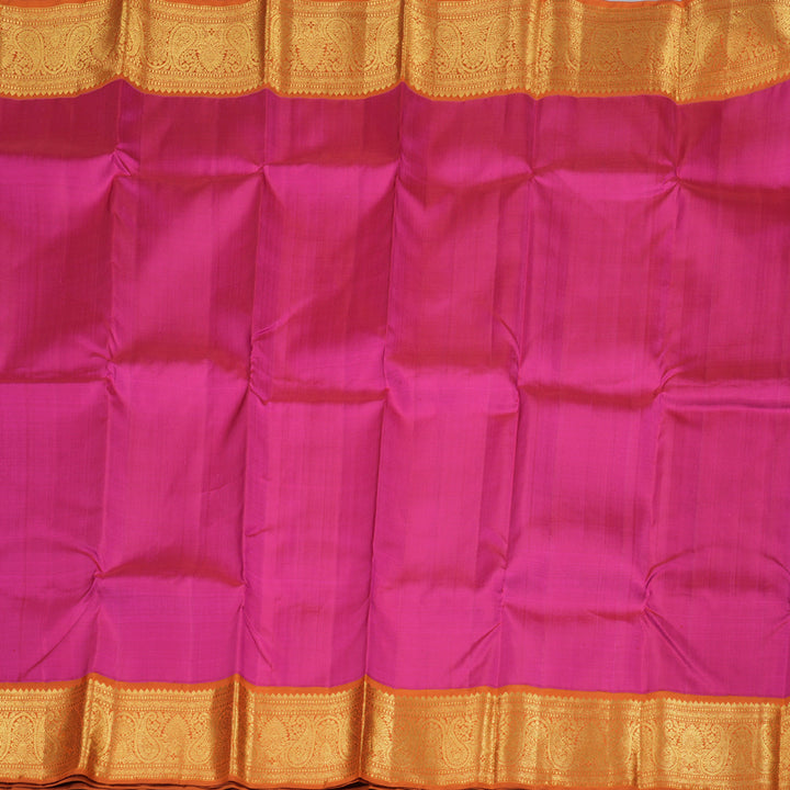 Hayagrivas Pretty Pink Handloom Kanjivaram Silk Saree with Orange Border BBD1189K1-2