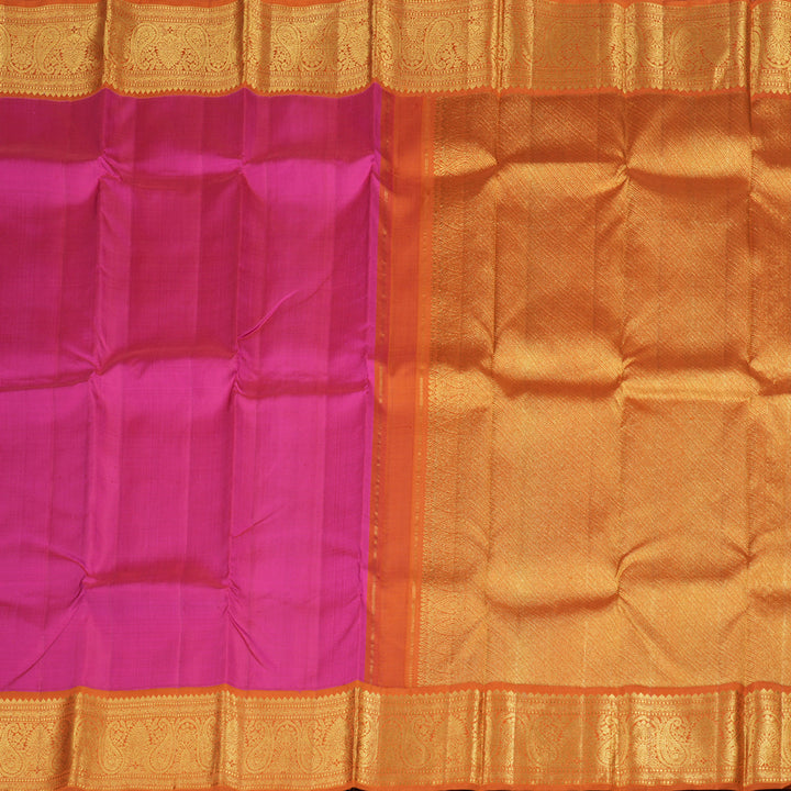 Hayagrivas Pretty Pink Handloom Kanjivaram Silk Saree with Orange Border BBD1189K1-2