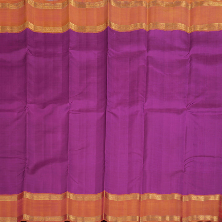 Hayagrivas Purple Handloom Retta Pet Kanjivaram Silk Saree with Dual Tone (Yellow With Pink) Border BBD1189K1-3