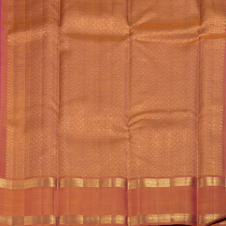 Hayagrivas Purple Handloom Retta Pet Kanjivaram Silk Saree with Dual Tone (Yellow With Pink) Border BBD1189K1-3