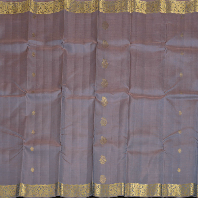 Hayagrivas Dual Tone (Grey With Onion Pink) Handloom Kanjivaram Silk Saree BBD1189K2-1