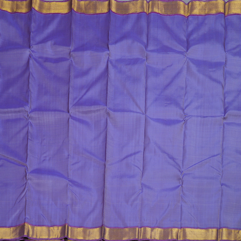 Hayagrivas Blue Handloom Kanjivaram Silk Saree with Purple Border BBD1191K1-3