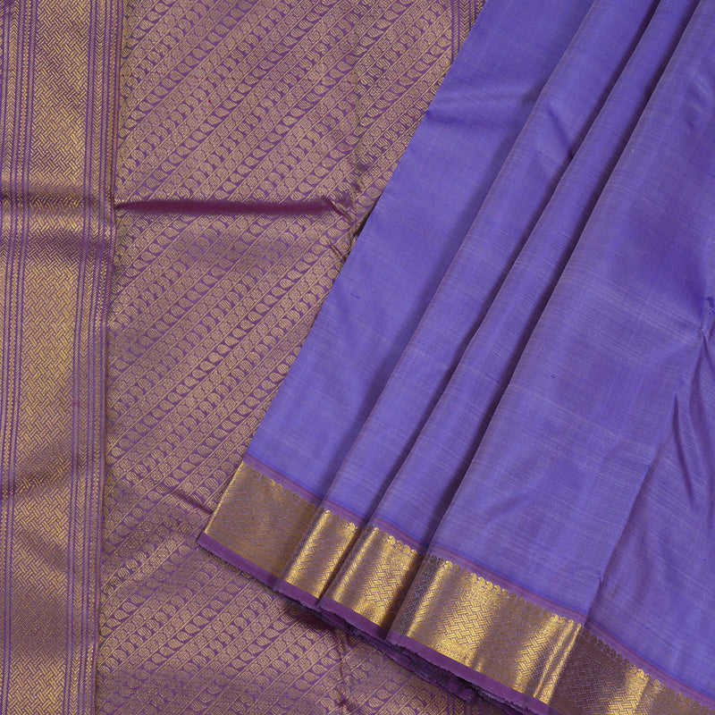 Hayagrivas Blue Handloom Kanjivaram Silk Saree with Purple Border BBD1191K1-3