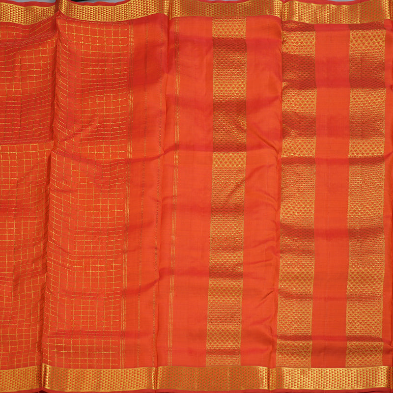 Hayagrivas Orange Handloom Kanjivaram Ten Yards Silk Saree BBD1193K1-1