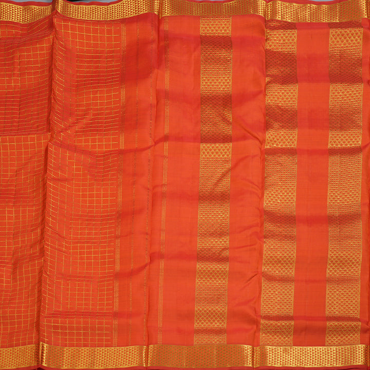 Hayagrivas Orange Handloom Kanjivaram Ten Yards Silk Saree BBD1193K1-1