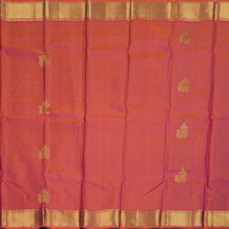 Hayagrivas Orangish Pink Handloom Kanjivaram Silk Saree BBD1195K3-1