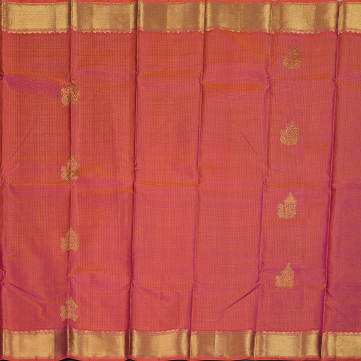 Hayagrivas Orangish Pink Handloom Kanjivaram Silk Saree BBD1195K3-1