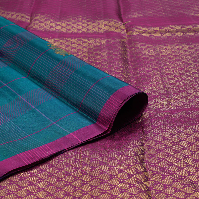 Hayagrivas Peacock Blue Handloom Kanjivaram Silk Saree BBD1198K1-1