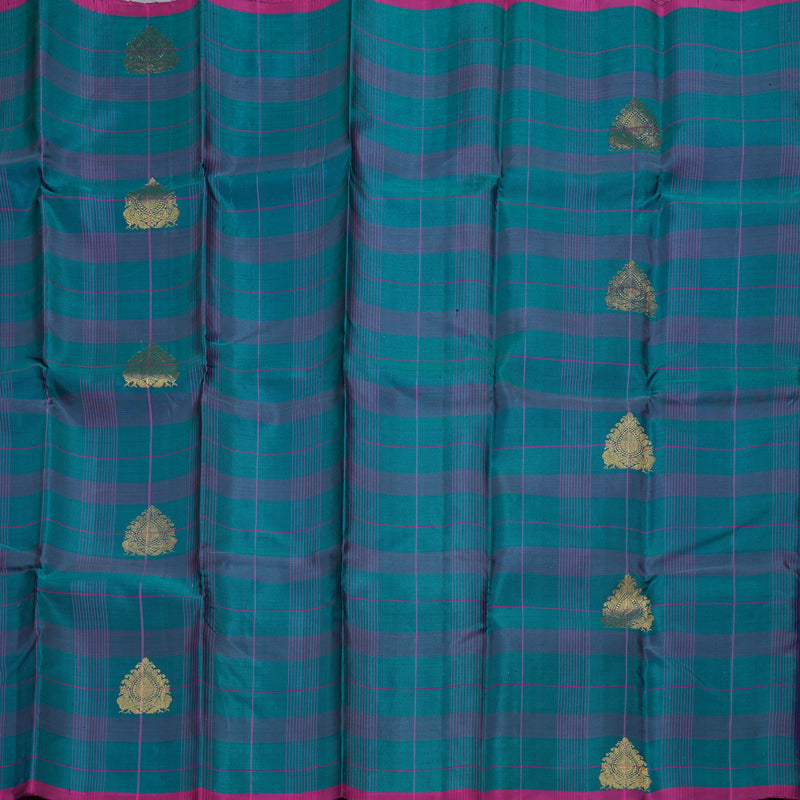 Hayagrivas Peacock Blue Handloom Kanjivaram Silk Saree BBD1198K1-1