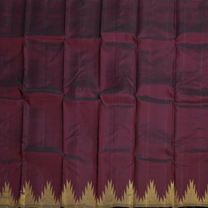 Hayagrivas Wine Maroon Handloom Kanjivaram Silk Saree BBD1204K1-1