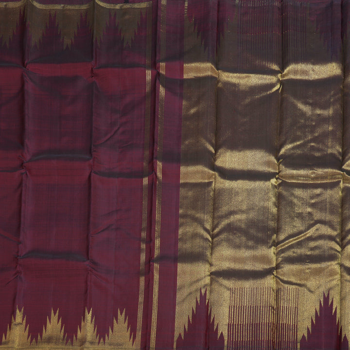Hayagrivas Wine Maroon Handloom Kanjivaram Silk Saree BBD1204K1-1