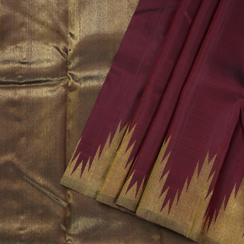 Hayagrivas Wine Maroon Handloom Kanjivaram Silk Saree BBD1204K1-1
