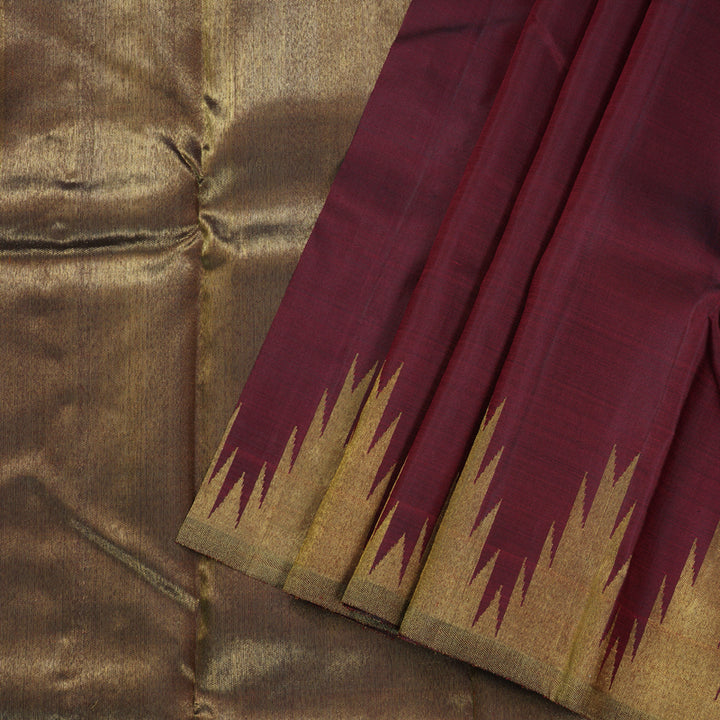Hayagrivas Wine Maroon Handloom Kanjivaram Silk Saree BBD1204K1-1