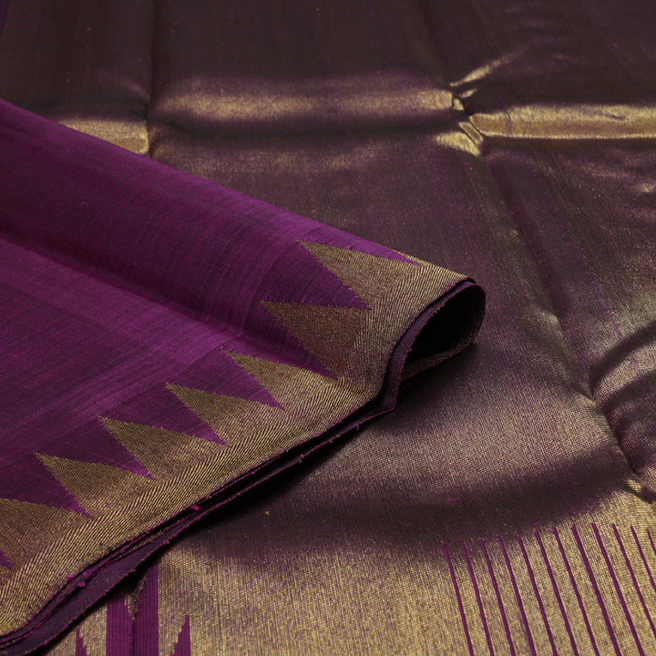 Hayagrivas Dark Purple Handloom Kanjivaram Silk Saree with Dark Purple Border BBD1207K2-1