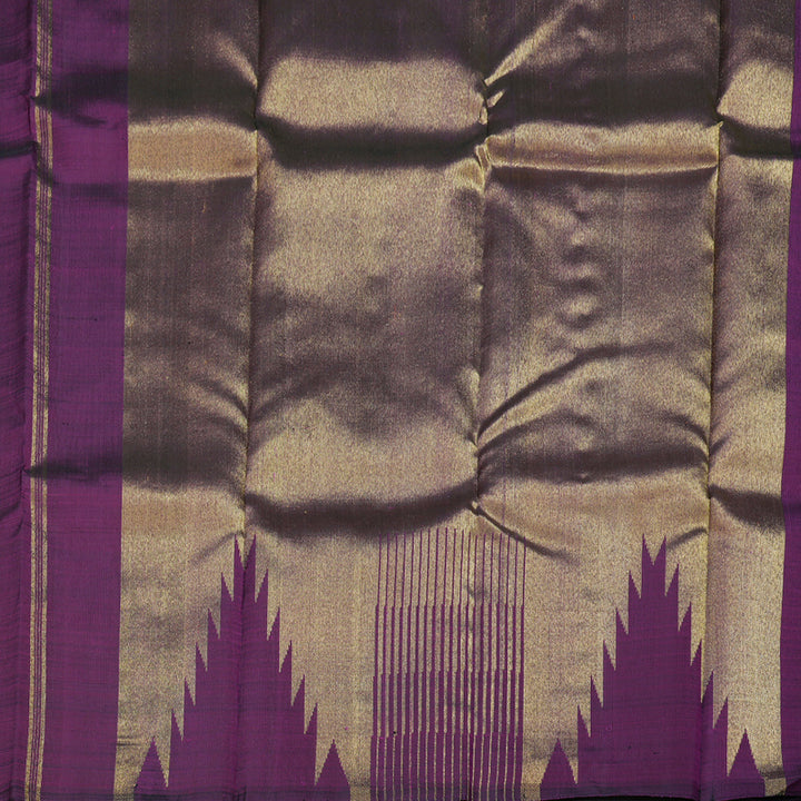 Hayagrivas Dark Purple Handloom Kanjivaram Silk Saree with Dark Purple Border BBD1207K2-1