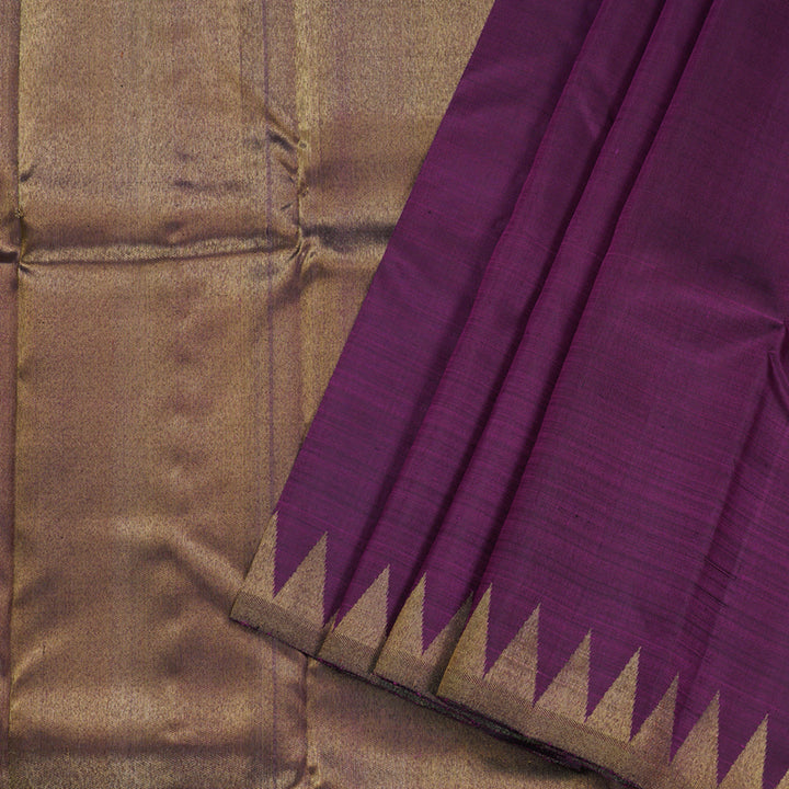 Hayagrivas Dark Purple Handloom Kanjivaram Silk Saree with Dark Purple Border BBD1207K2-1