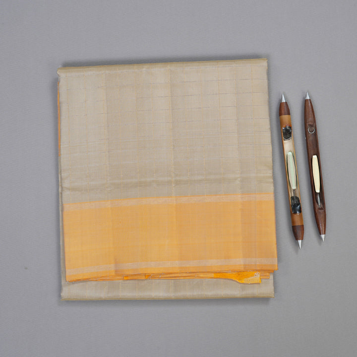 Hayagrivas Sandal Beige Handloom Soft Silk Saree with Mild Fawn Yellow Border BBD1211K2-4