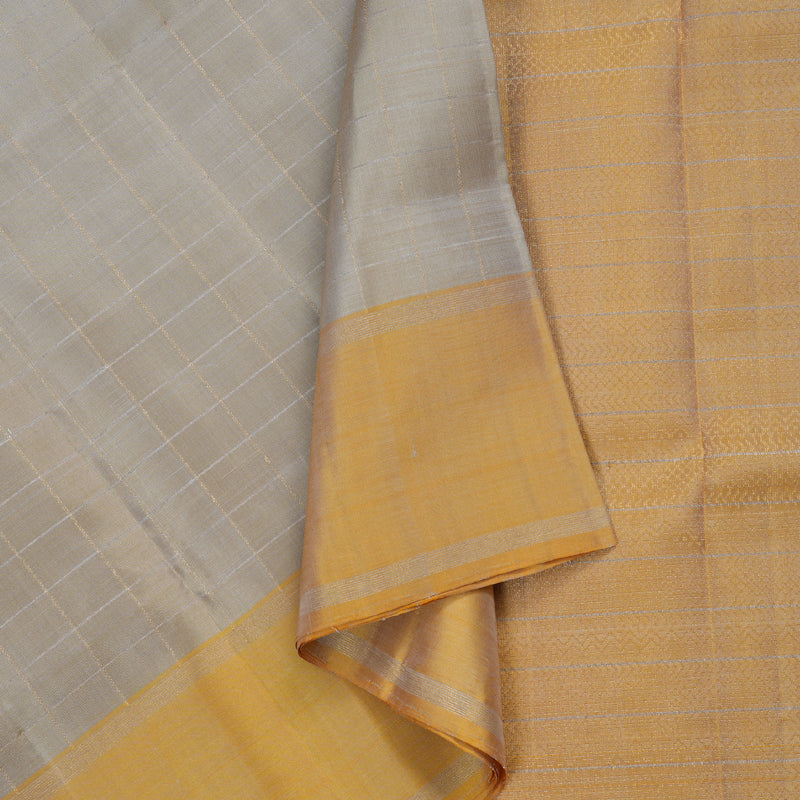 Hayagrivas Sandal Beige Handloom Soft Silk Saree with Mild Fawn Yellow Border BBD1211K2-4