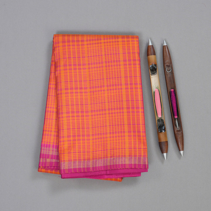 Hayagrivas Orangish Pink Handloom Soft Silk Saree BBD1211K3-5