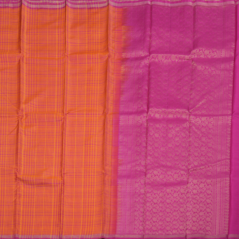 Hayagrivas Orangish Pink Handloom Soft Silk Saree BBD1211K3-5