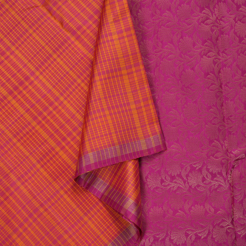 Hayagrivas Orangish Pink Handloom Soft Silk Saree BBD1211K3-5