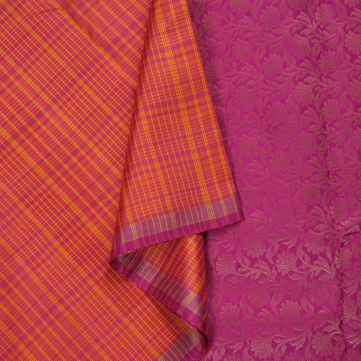 Hayagrivas Orangish Pink Handloom Soft Silk Saree BBD1211K3-5