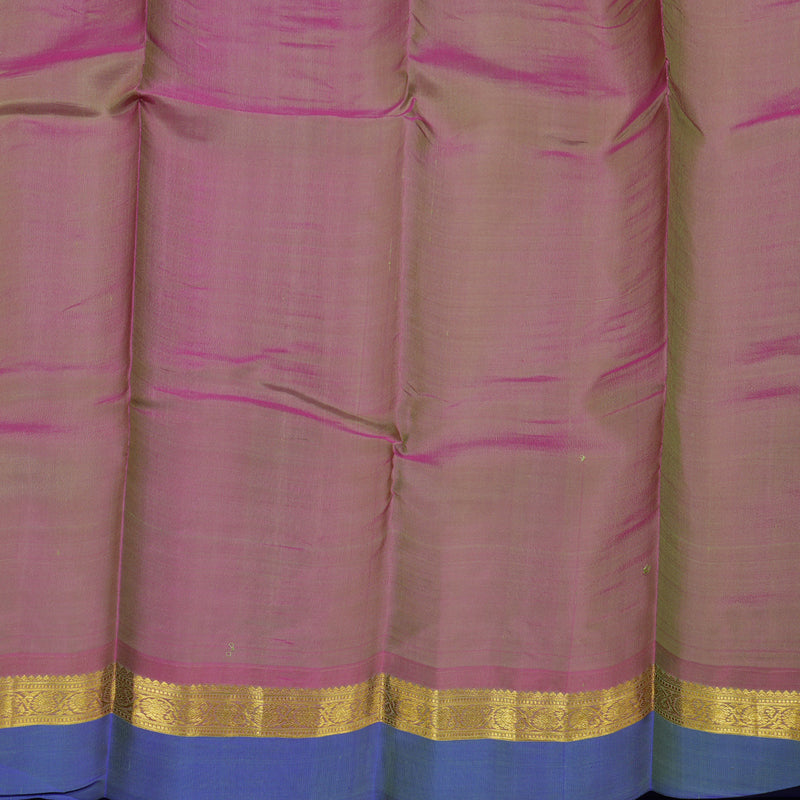 Hayagrivas Light Pastel Green Handloom Kanjivaram Silk Saree with Blue Border BBD1212K7-1