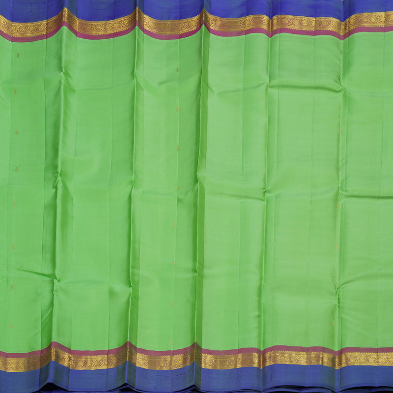 Hayagrivas Light Pastel Green Handloom Kanjivaram Silk Saree with Blue Border BBD1212K7-1