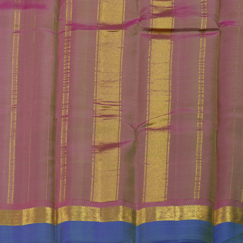 Hayagrivas Light Pastel Green Handloom Kanjivaram Silk Saree with Blue Border BBD1212K7-1