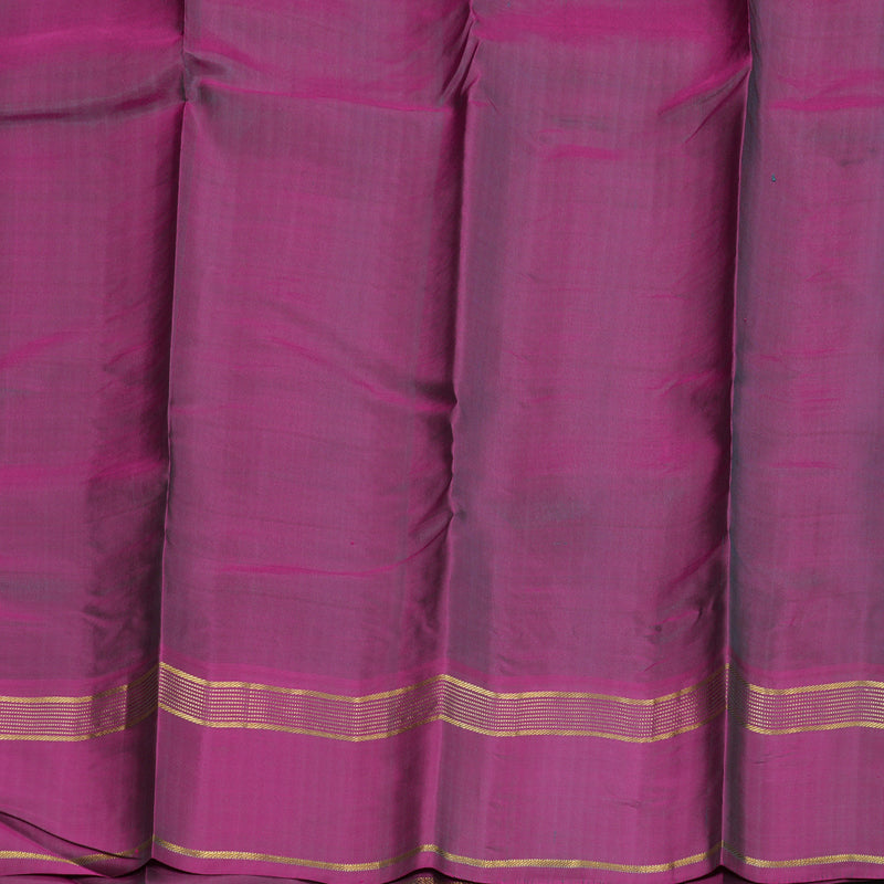 Hayagrivas Peacock Blue Handloom Kanjivaram Silk Saree with Purple Border BBD1212K8-1