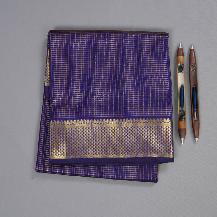 Hayagrivas Blue Handloom Kanjivaram Ten Yards Silk Saree BBD1212K3-3