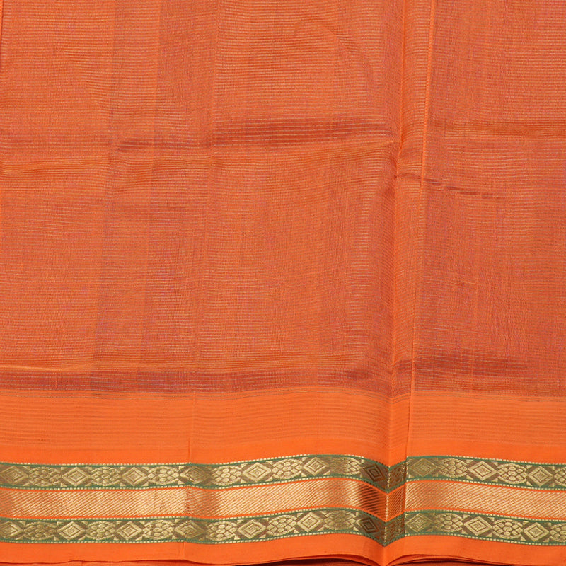 Hayagrivas Handloom Ink Blue With Orange Vairaoosi Silk Cotton Saree BBD1216K6-1