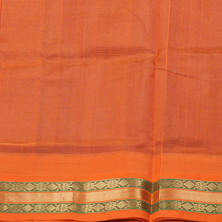 Hayagrivas Handloom Ink Blue With Orange Vairaoosi Silk Cotton Saree BBD1216K6-1