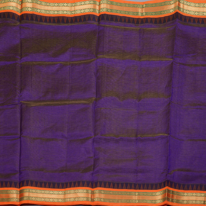 Hayagrivas Handloom Ink Blue With Orange Vairaoosi Silk Cotton Saree BBD1216K6-1