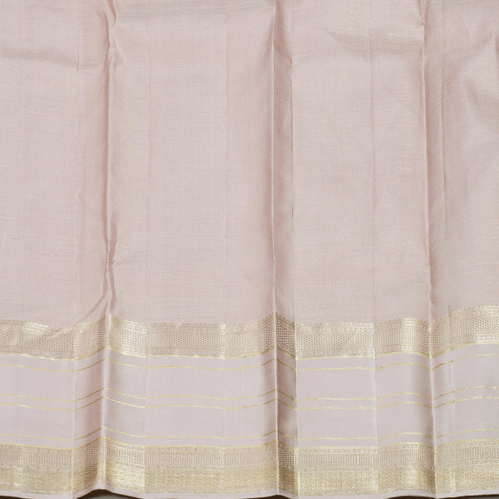 Hayagrivas Baby Pink Handloom Kanjivaram Silk Saree with Light Baby Pink Border BBD1222K2-1