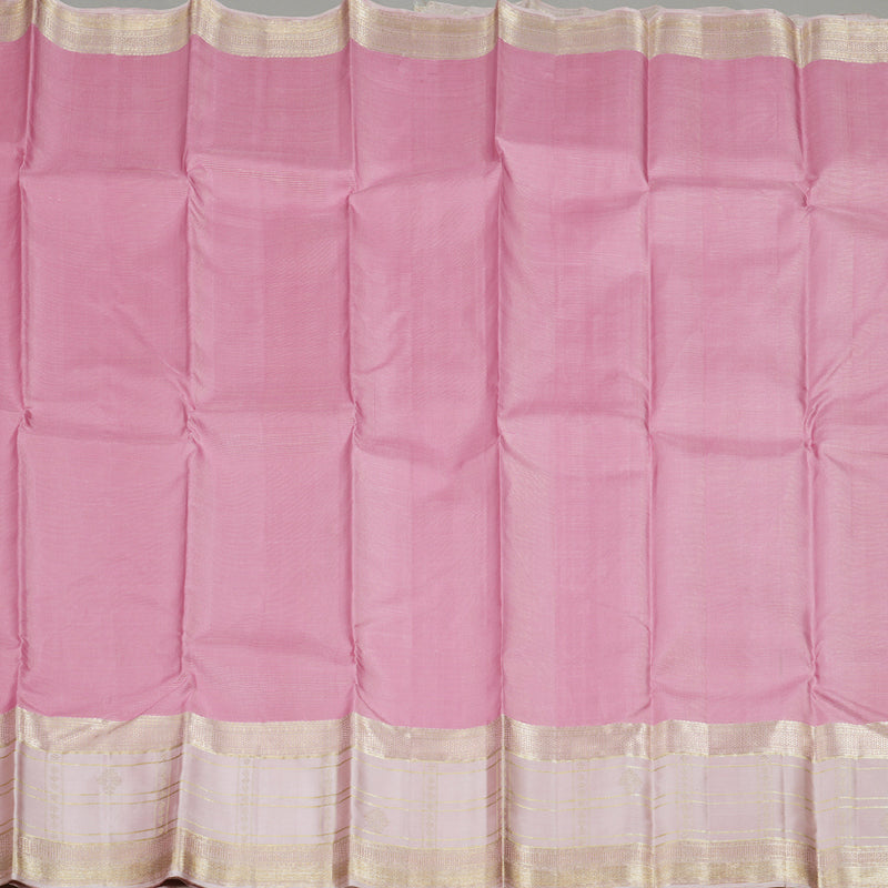 Hayagrivas Baby Pink Handloom Kanjivaram Silk Saree with Light Baby Pink Border BBD1222K2-1