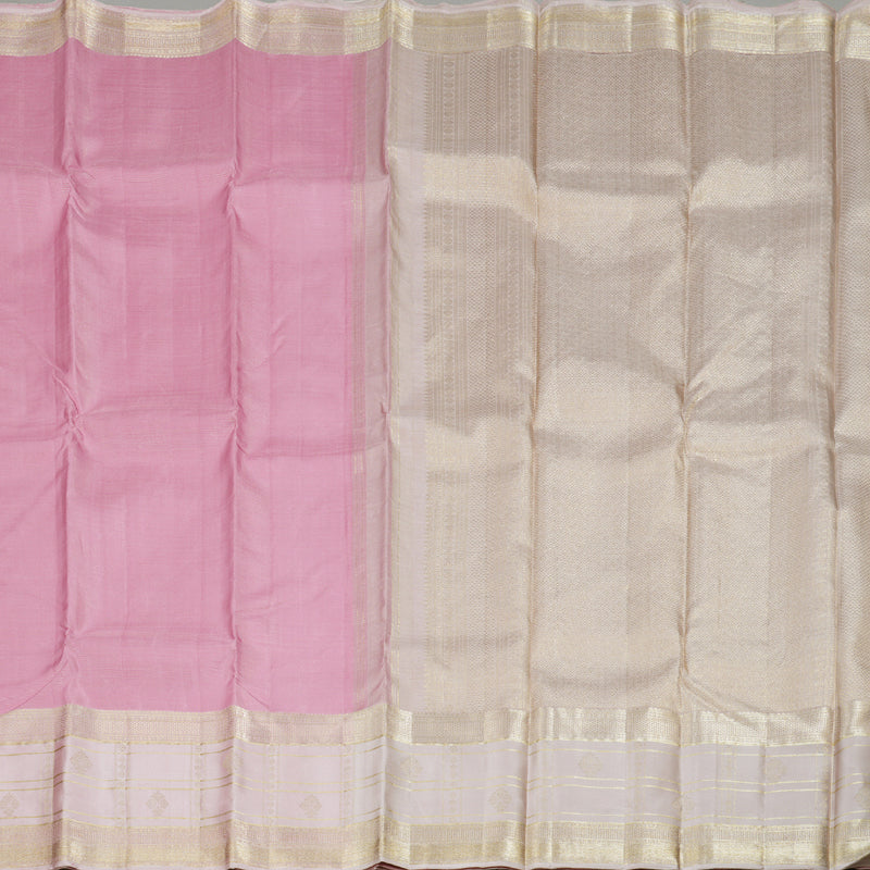 Hayagrivas Baby Pink Handloom Kanjivaram Silk Saree with Light Baby Pink Border BBD1222K2-1