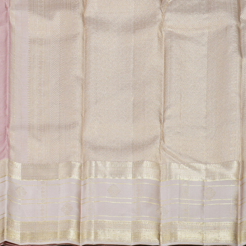 Hayagrivas Baby Pink Handloom Kanjivaram Silk Saree with Light Baby Pink Border BBD1222K2-1