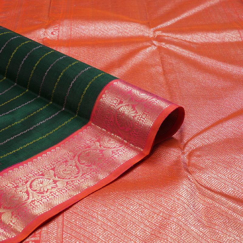 Hayagrivas Handloom Kanjivaram Korvai Veldhari Kanjivaram Silk Saree BBD1222K3-1