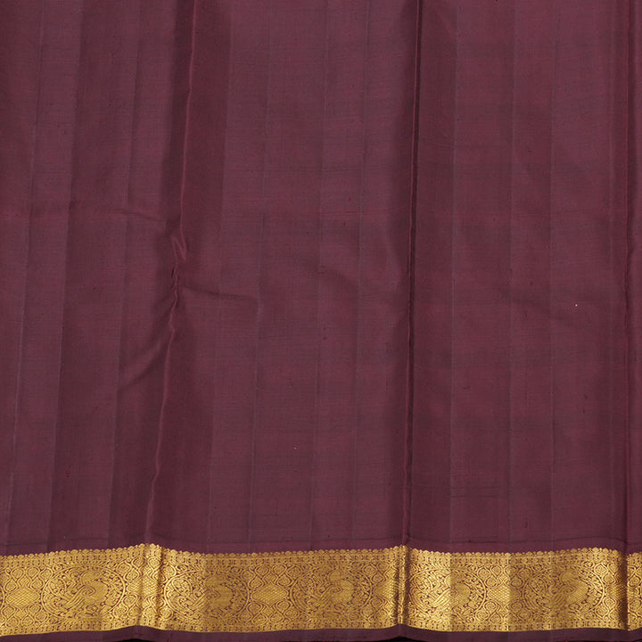 Hayagrivas Multi Color Checks Handloom Kanjivaram Silk Saree with Dark Brown Border BBD1224K4-1
